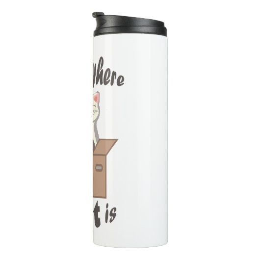 Bouteilles Isothermes Citation drôle Accueil est où est votre chat (Tourné sur la droite)