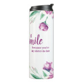 Bouteilles Isothermes Citation drôle de belle-soeur à fleurs violettes (Tourné sur la gauche)