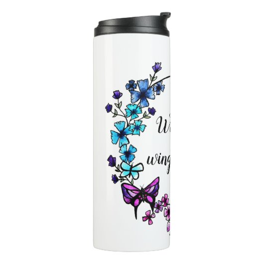 Bouteilles Isothermes Citation ou nom faite sur commande de papillon et (Tourné sur la gauche)