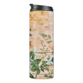 Bouteilles Isothermes Citation Rustique Brown Vert Et Blanc Fleurs (Tourné sur la droite)