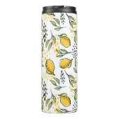 Bouteilles Isothermes Citron, branches vertes : motif abstrait. (Dos)