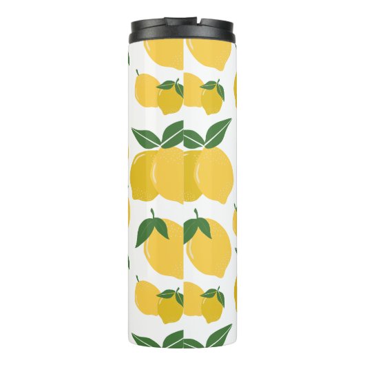 Bouteilles Isothermes Citron Motif Fruit Rétro Jaune Sur Blanc (Dos)