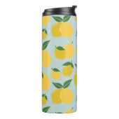 Bouteilles Isothermes Citron Motif Fruit Rétro Jaune Sur Vert (Tourné sur la gauche)