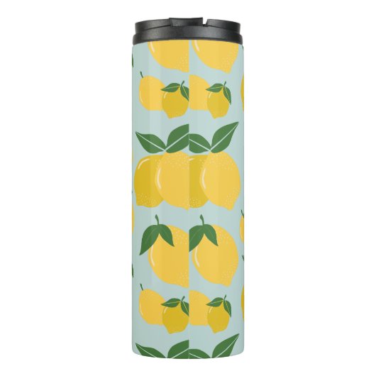 Bouteilles Isothermes Citron Motif Fruit Rétro Jaune Sur Vert (Dos)