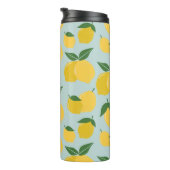 Bouteilles Isothermes Citron Motif Fruit Rétro Jaune Sur Vert (Tourné sur la droite)
