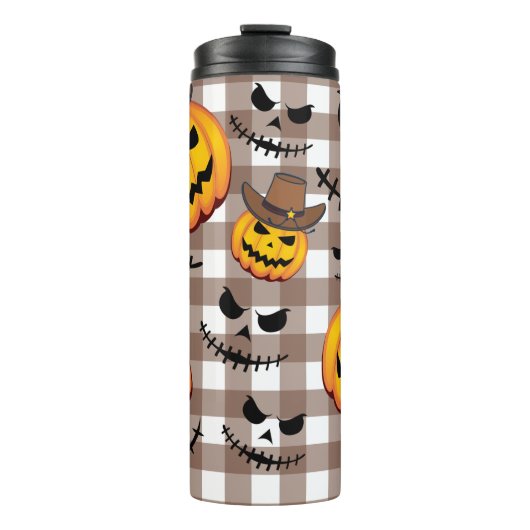 Bouteilles Isothermes Citrouille d'Halloween de Jack O' Lantern (Devant)