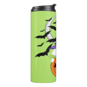 Bouteilles Isothermes Citrouille effrayante avec un chat blanc et chapea (Tourné sur la gauche)