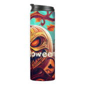 Bouteilles Isothermes Citrouille orange effrayant avec visage, Halloween (Tourné sur la droite)