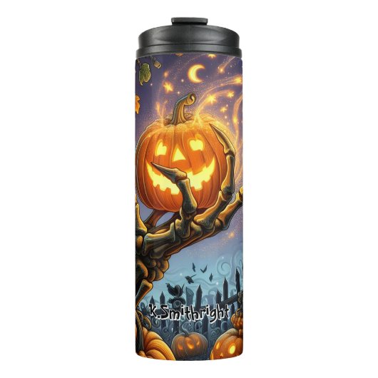 Bouteilles Isothermes Citrouille poignant Skeleton effrayant (Devant)