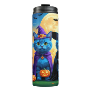 Bouteilles Isothermes Citrouille russe Blue Cats Halloween drôle