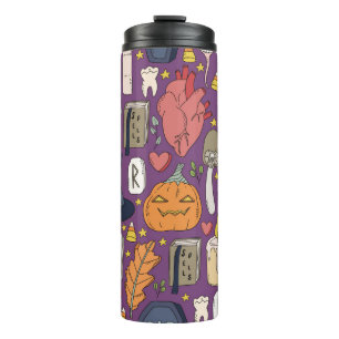 Bouteilles Isothermes Citrouilles d'Halloween, motif sans couture de sor