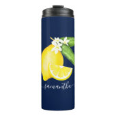 Bouteilles Isothermes Citrus Citron Monogramme Marine Bleu (Devant)