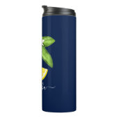 Bouteilles Isothermes Citrus Citron Monogramme Marine Bleu (Tourné sur la droite)