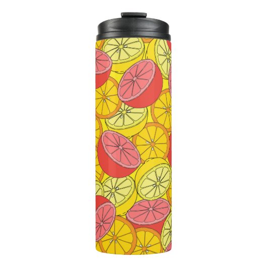 Bouteilles Isothermes Citrus seamless pattern many oranges, lemons, grap (Devant)