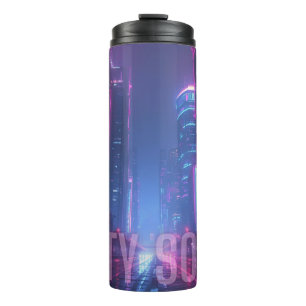 Bouteilles Isothermes CITY SOUL - Neon Cyberpunk Skyline Design