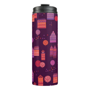 Bouteilles Isothermes Cityscape main dessinée sans couture motif