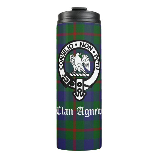 Bouteilles Isothermes Clan Agnew Crest Badge et Tartan (Devant)