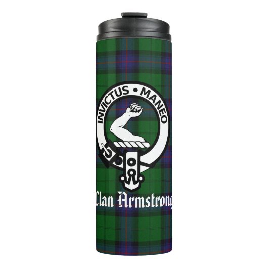 Bouteilles Isothermes Clan Armstrong Crest Badge et Tartan (Devant)