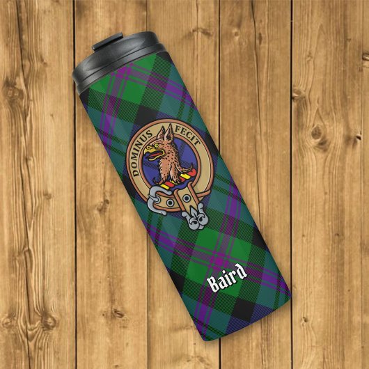 Bouteilles Isothermes Clan Baird Crest sur Tartan
