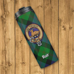 Bouteilles Isothermes Clan Blair Crest sur Tartan
