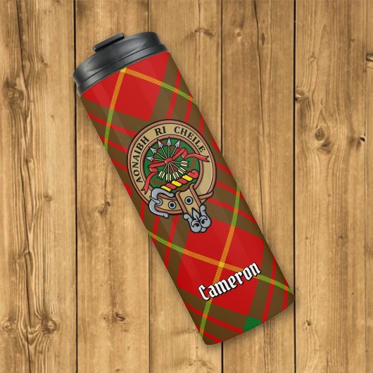 Bouteilles Isothermes Clan Cameron Crest sur Tartan