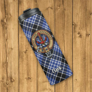 Bouteilles Isothermes Clan Clark Crest sur Tartan