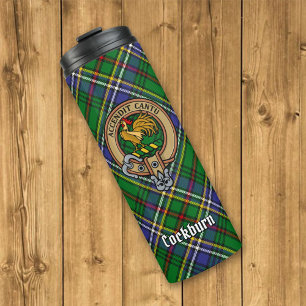 Bouteilles Isothermes Clan Cockburn Crest sur Tartan