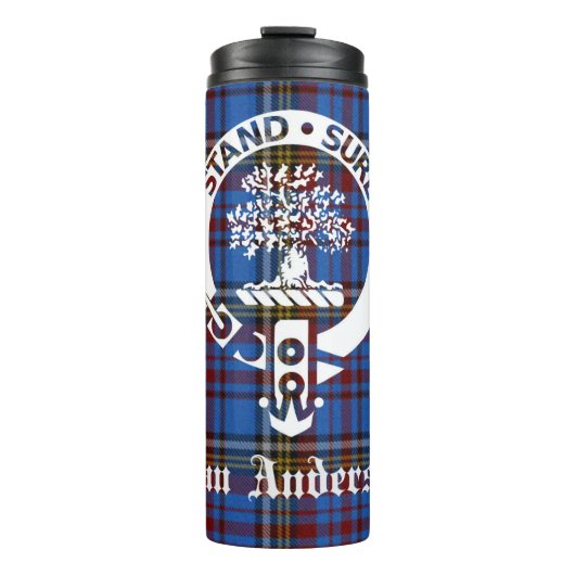Bouteilles Isothermes Clan écossais Anderson Crest & Tartan (Devant)