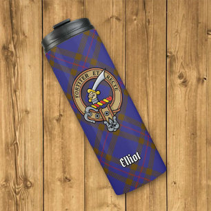 Bouteilles Isothermes Clan Elliot Crest sur Tartan moderne