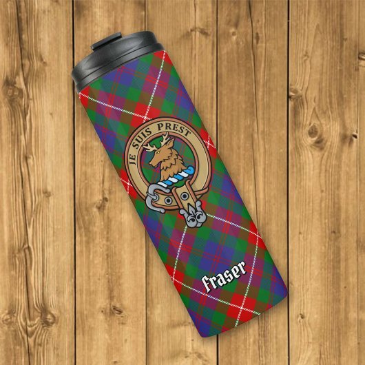 Bouteilles Isothermes Clan Fraser de Lovat Crest sur Tartan