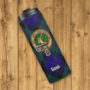 Bouteilles Isothermes Clan Gunn Crest sur Tartan