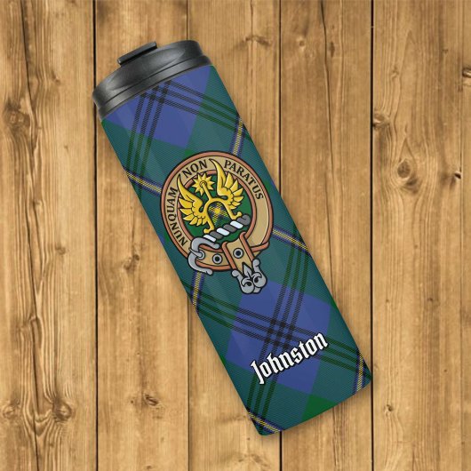 Bouteilles Isothermes Clan Johnston Crest sur Tartan