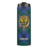 Bouteilles Isothermes Clan Johnston Crest sur Tartan (Devant)