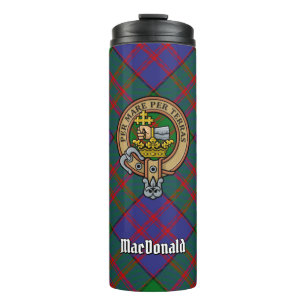 Bouteilles Isothermes Clan MacDonald Crest sur Tartan