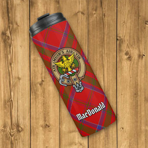 Bouteilles Isothermes Clan MacDonald de Keppoch Crest sur Tartan