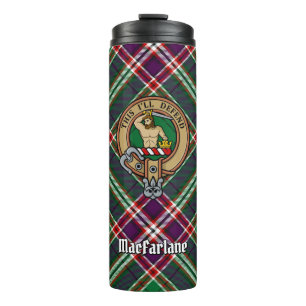 Bouteilles Isothermes Clan MacFarlane Crest sur Tartan de chasse moderne