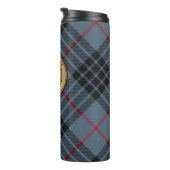 Bouteilles Isothermes Clan MacKay Crest sur Blue Tartan (Tourné sur la droite)
