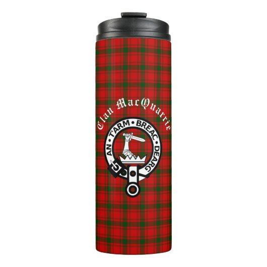 Bouteilles Isothermes Clan MacQuarrie Tartan et Crest (Devant)