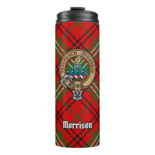 Bouteilles Isothermes Clan Morrison Crest sur Red Tartan