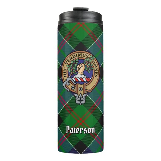 Bouteilles Isothermes Clan Paterson Crest sur Tartan (Devant)