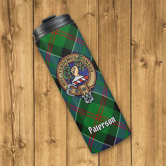 Bouteilles Isothermes Clan Paterson Crest sur Tartan