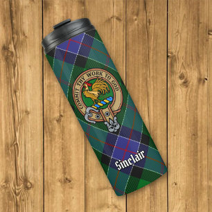 Bouteilles Isothermes Clan Sinclair Crest sur la chasse Tartan