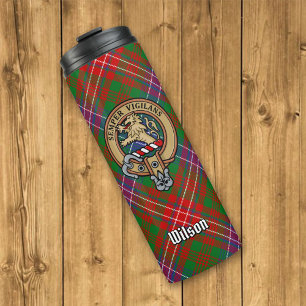 Bouteilles Isothermes Clan Wilson Crest sur Tartan moderne