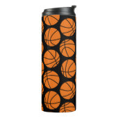 Bouteilles Isothermes Classic Basketball Pattern on Black (Tourné sur la gauche)