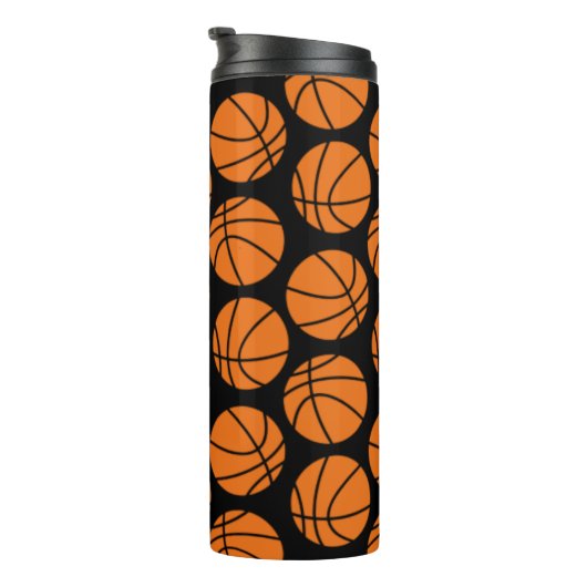 Bouteilles Isothermes Classic Basketball Pattern on Black (Tourné sur la droite)