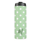 Bouteilles Isothermes Classic Green Polka Dots Pattern Monogram (Devant)