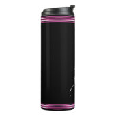 Bouteilles Isothermes Classic White Cursive Script Name Hot Pink Black (Tourné sur la gauche)