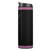 Bouteilles Isothermes Classic White Cursive Script Name Hot Pink Black (Tourné sur la droite)