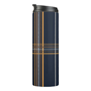 Bouteilles Isothermes Classique esthétique carreaux de chameau Navy