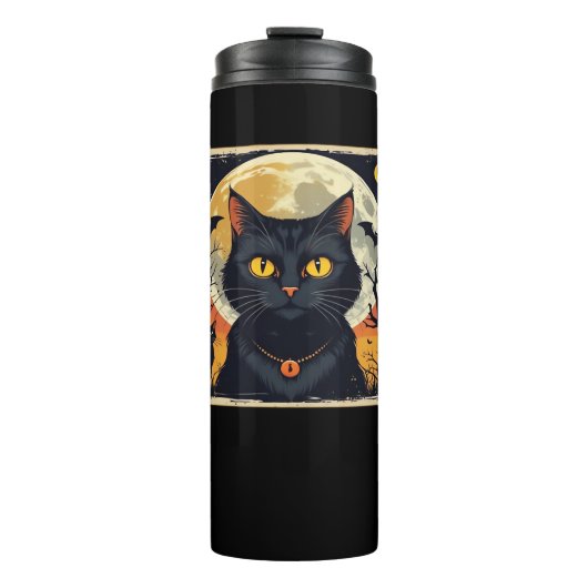 Bouteilles Isothermes Classique Rétro Chat Noir Halloween T-Shirt Classi (Devant)